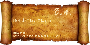 Boháts Atala névjegykártya